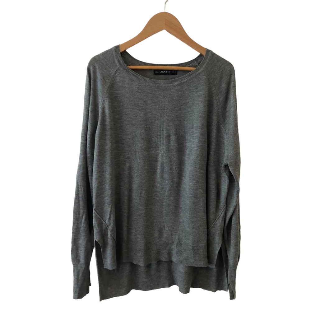 Zara Knit Pullover Sweater , Light Weight High Low Hem Size M
